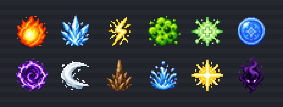 Elemental Spell Effects 32x32 preview