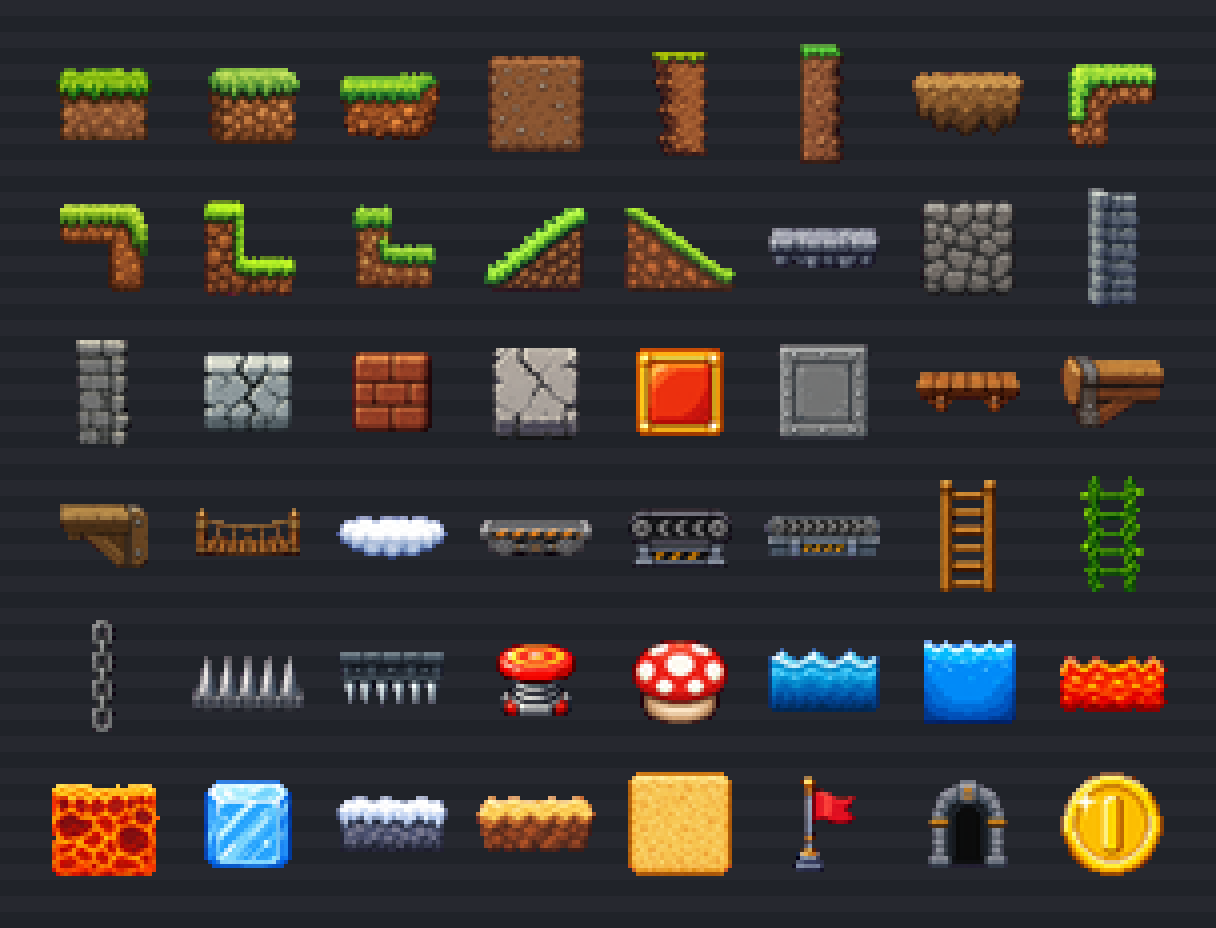 Modular Platformer Tiles 32x32 preview