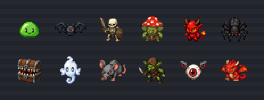 Tiny Monsters 32x32 preview